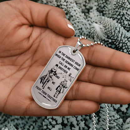One Piece - Call On Me Brother - Monkey D. Luffy - Roronoa Zoro - One Piece Dog Tag - Military Ball Chain - Luxury Dog Tag
