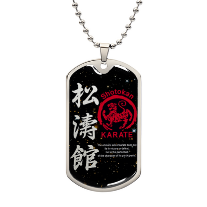 Karate - The Ultimate Aim Of Karate Does Not Lie In Victory Or Defeat - Shotokan Karate - Galaxy - Black Dog Tag - Karate Dog Tag - Military Ball Chain - Luxury Dog Tag