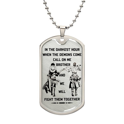One Piece - Call On Me Brother - Monkey D. Luffy - Roronoa Zoro - One Piece Dog Tag - Military Ball Chain - Luxury Dog Tag
