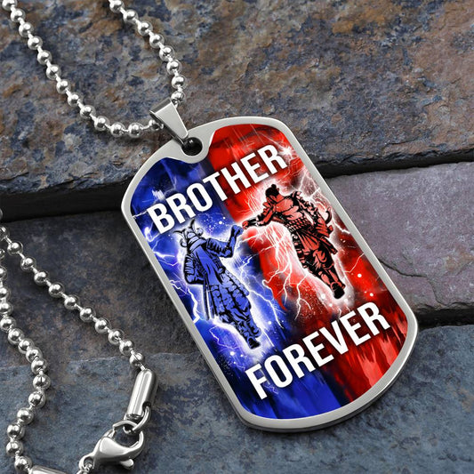 Samurai - Brother Forever - Bushido - Katana - Ronin - Miyamoto Musashi - Military Ball Chain - Luxury Dog Tag