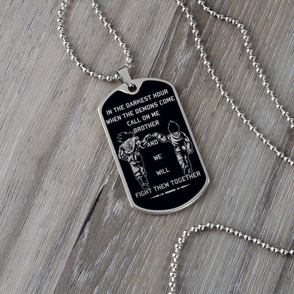 Dragon Ball - Call On Me Brother - Goku - Vegeta - Black Dog Tag - Dragon Ball Dog Tag - Military Ball Chain - Luxury Dog Tag