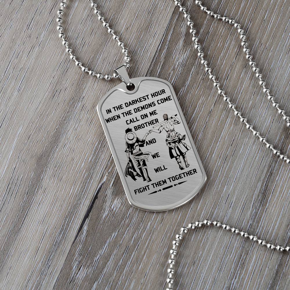 One Piece - Call On Me Brother - Monkey D. Luffy - Roronoa Zoro - One Piece Dog Tag - Military Ball Chain - Luxury Dog Tag
