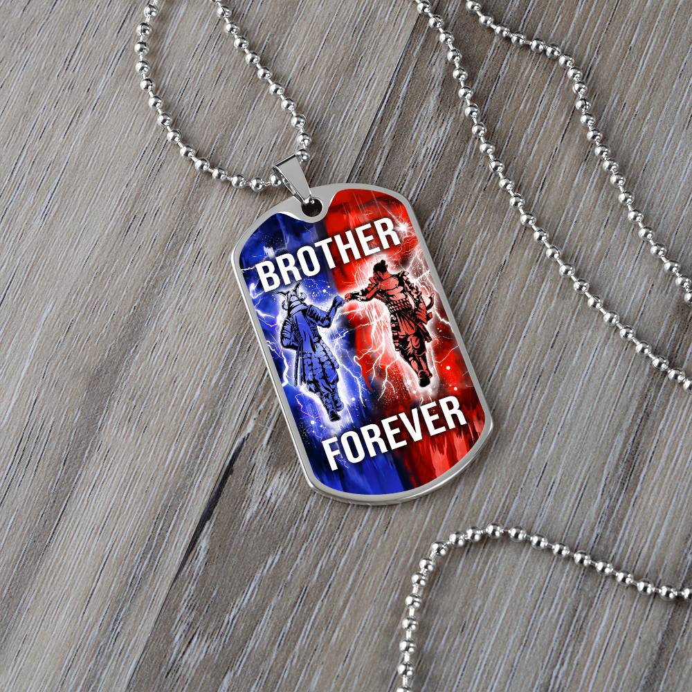 Samurai - Brother Forever - Bushido - Katana - Ronin - Miyamoto Musashi - Military Ball Chain - Luxury Dog Tag