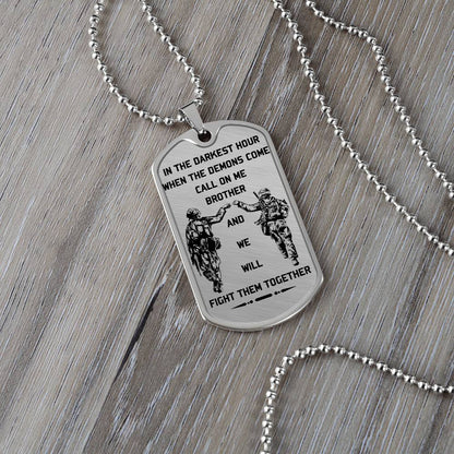 Soldier - Call On Me Brother - Army - Marine - Soldier Dog Tag - Military Ball Chain - Luxury Dog Tag