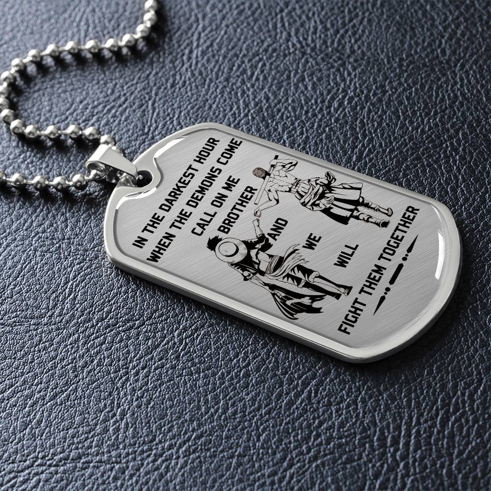 One Piece - Call On Me Brother - Monkey D. Luffy - Roronoa Zoro - One Piece Dog Tag - Military Ball Chain - Luxury Dog Tag