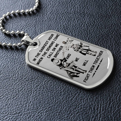 One Piece - Call On Me Brother - Monkey D. Luffy - Roronoa Zoro - One Piece Dog Tag - Military Ball Chain - Luxury Dog Tag