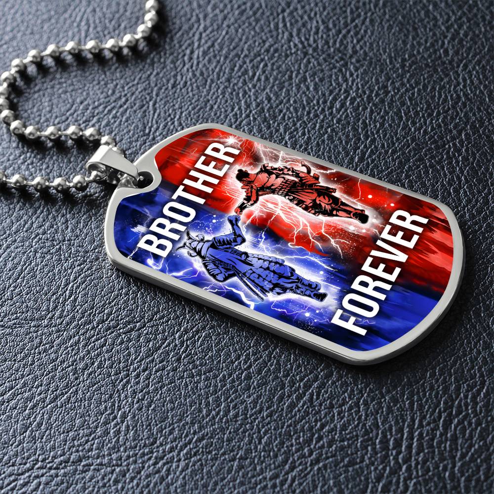 Samurai - Brother Forever - Bushido - Katana - Ronin - Miyamoto Musashi - Military Ball Chain - Luxury Dog Tag