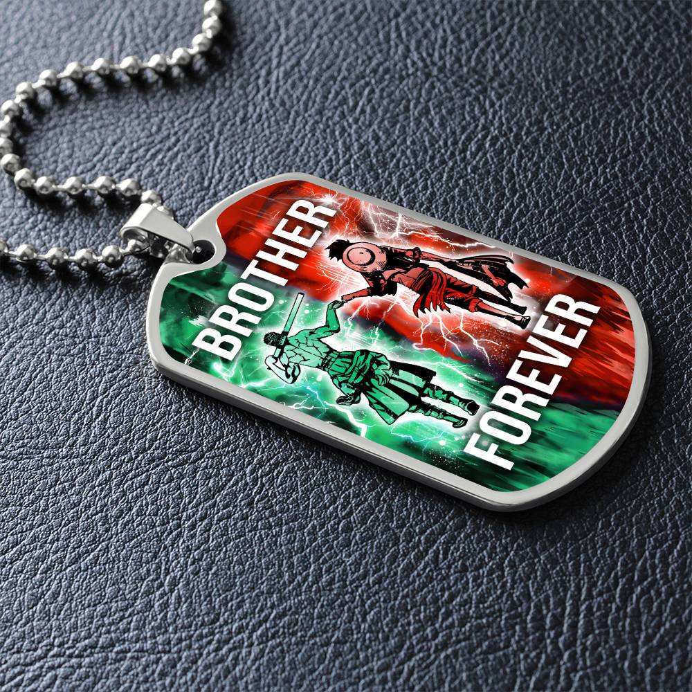 One Piece - Brother Forever - Monkey D. Luffy - Roronoa Zoro - Military Ball Chain - Luxury Dog Tag