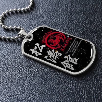 Karate - The Ultimate Aim Of Karate Does Not Lie In Victory Or Defeat - Shotokan Karate - Galaxy - Black Dog Tag - Karate Dog Tag - Military Ball Chain - Luxury Dog Tag