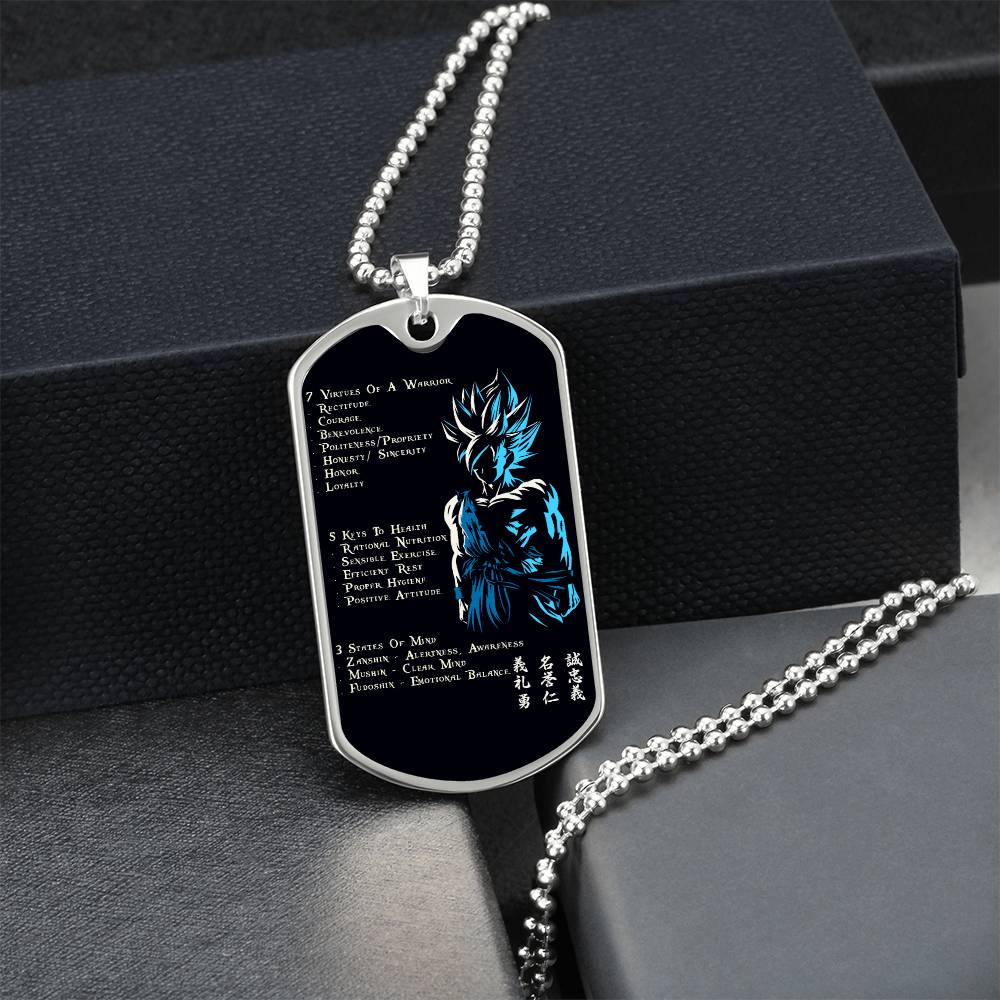 Dragon Ball - 7 5 3 CODE - Goku - Supper Saiyan Blue - Black Dog Tag - Dragon Ball Dog Tag - Military Ball Chain - Luxury Dog Tag