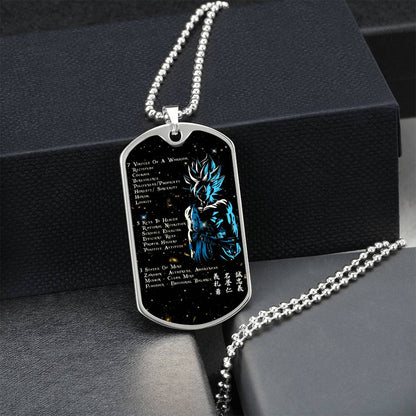 Dragon Ball - 7 5 3 CODE - Goku - Supper Saiyan Blue - Galaxy - Black Dog Tag - Dragon Ball Dog Tag - Military Ball Chain - Luxury Dog Tag