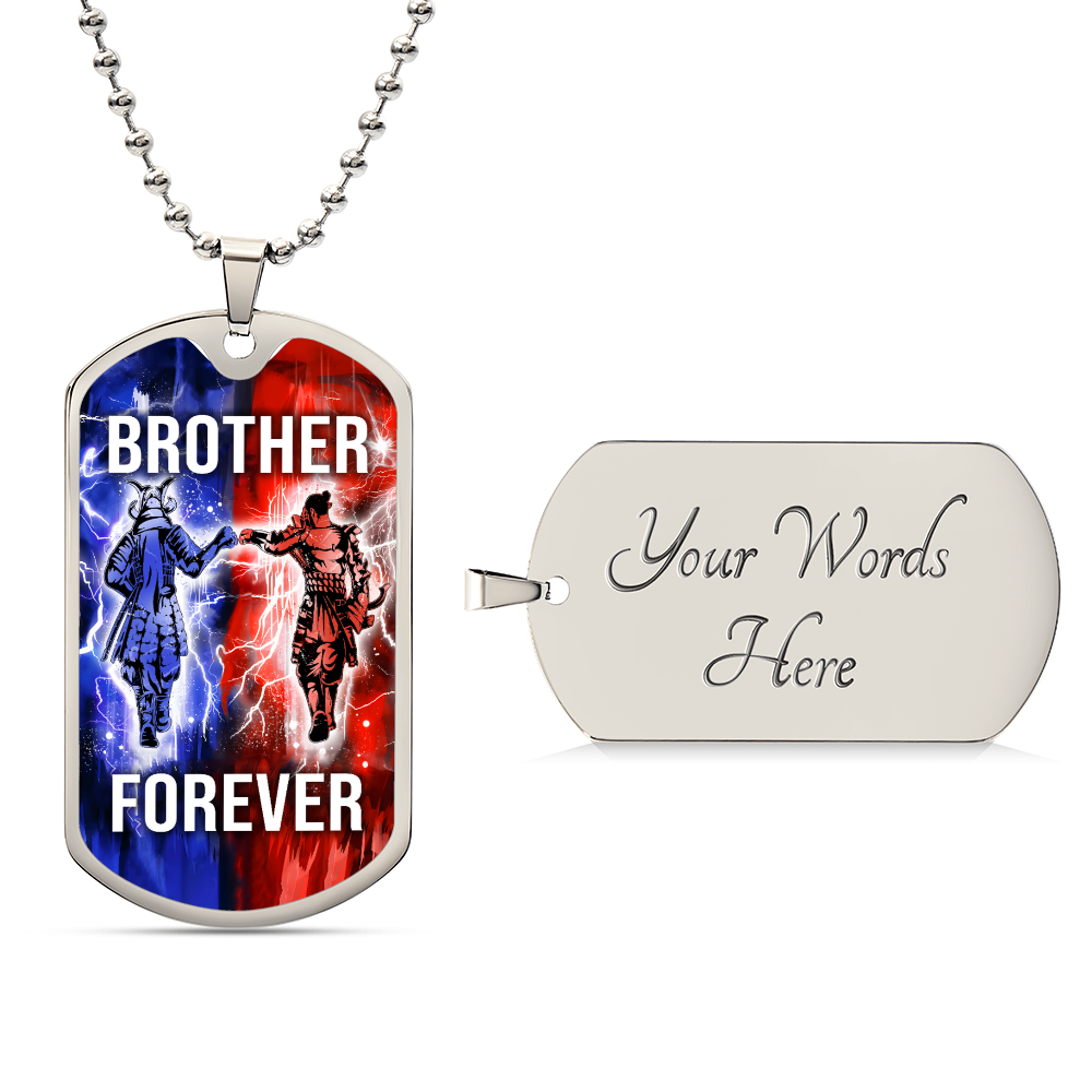 Samurai - Brother Forever - Bushido - Katana - Ronin - Miyamoto Musashi - Military Ball Chain - Luxury Dog Tag