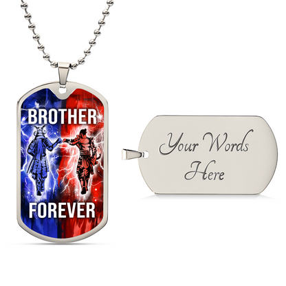 Samurai - Brother Forever - Bushido - Katana - Ronin - Miyamoto Musashi - Military Ball Chain - Luxury Dog Tag