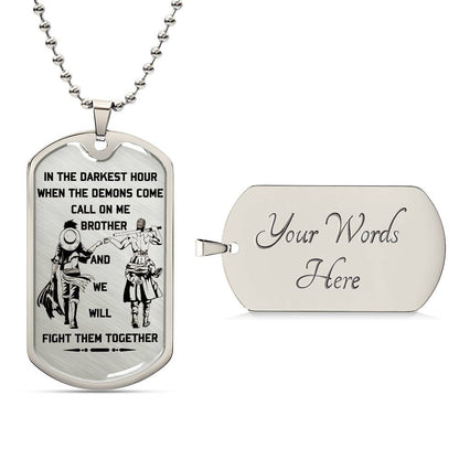 One Piece - Call On Me Brother - Monkey D. Luffy - Roronoa Zoro - One Piece Dog Tag - Military Ball Chain - Luxury Dog Tag