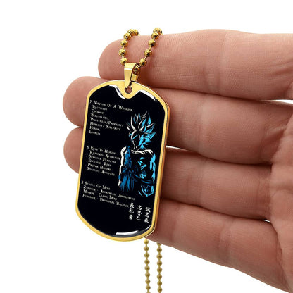 Dragon Ball - 7 5 3 CODE - Goku - Supper Saiyan Blue - Black Dog Tag - Dragon Ball Dog Tag - Military Ball Chain - Luxury Dog Tag