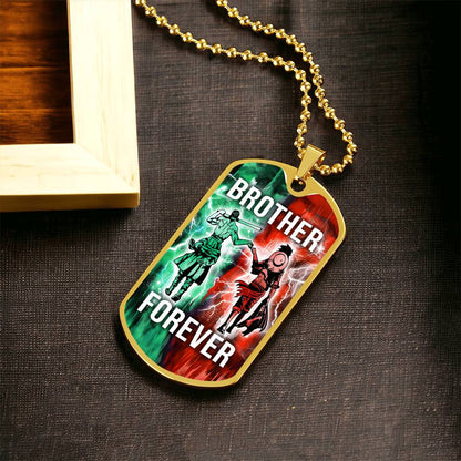 One Piece - Brother Forever - Monkey D. Luffy - Roronoa Zoro - Military Ball Chain - Luxury Dog Tag