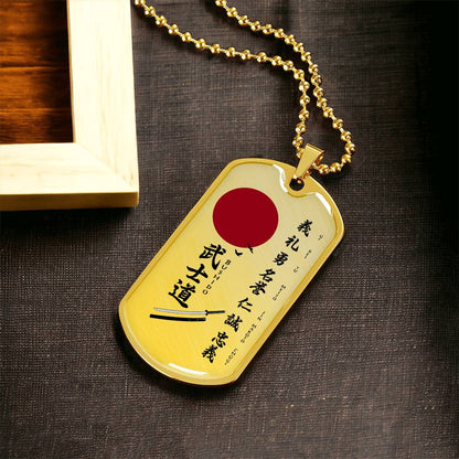 Samurai - The Seven Virtures Of Bushido 2 - Bushido - Katana - Ronin - Samurai Dog Tag - Military Ball Chain - Luxury Dog Tag