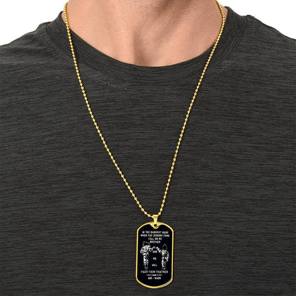 TAH3852 - Dragon Ball - Call On Me Brother - Goku - Vegeta - Black Dog Tag - Dragon Ball Dog Tag - Military Ball Chain - Luxury Dog Tag