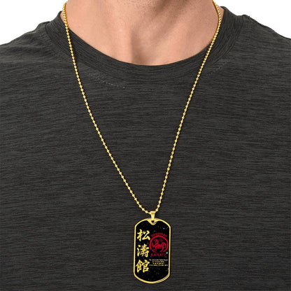 Karate - The Ultimate Aim Of Karate Does Not Lie In Victory Or Defeat - Shotokan Karate - Galaxy - Black Dog Tag - Karate Dog Tag - Military Ball Chain - Luxury Dog Tag