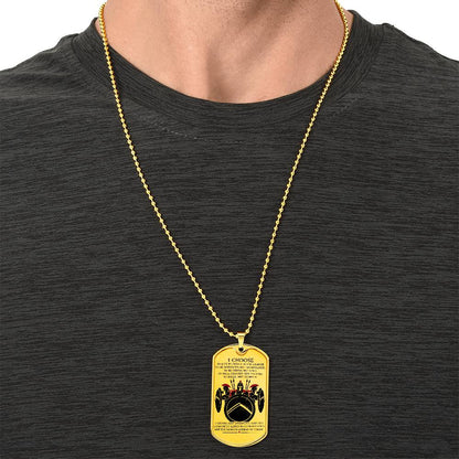 Warrior - I Choose - Sparta - Spartan - Warrior Dog Tag - Military Ball Chain - Luxury Dog Tag