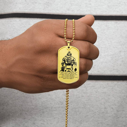 Soldier - IF - Show No Mercy - Army - Marine - Soldier Dog Tag - Military Ball Chain - Luxury Dog Tag