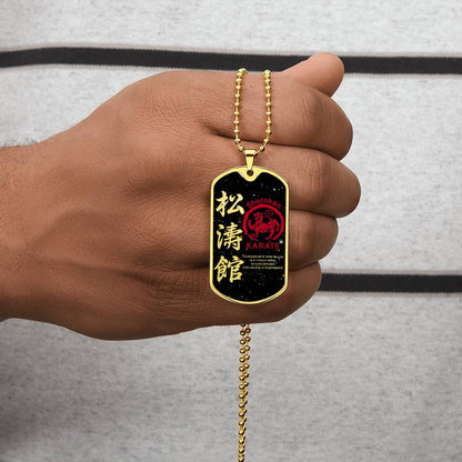 Karate - The Ultimate Aim Of Karate Does Not Lie In Victory Or Defeat - Shotokan Karate - Galaxy - Black Dog Tag - Karate Dog Tag - Military Ball Chain - Luxury Dog Tag