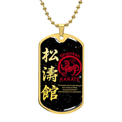 Karate - The Ultimate Aim Of Karate Does Not Lie In Victory Or Defeat - Shotokan Karate - Galaxy - Black Dog Tag - Karate Dog Tag - Military Ball Chain - Luxury Dog Tag
