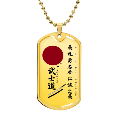 Samurai - The Seven Virtures Of Bushido 2 - Bushido - Katana - Ronin - Samurai Dog Tag - Military Ball Chain - Luxury Dog Tag