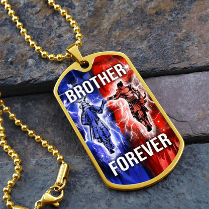 Samurai - Brother Forever - Bushido - Katana - Ronin - Miyamoto Musashi - Military Ball Chain - Luxury Dog Tag