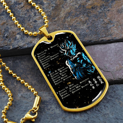 Dragon Ball - 7 5 3 CODE - Goku - Supper Saiyan Blue - Galaxy - Black Dog Tag - Dragon Ball Dog Tag - Military Ball Chain - Luxury Dog Tag