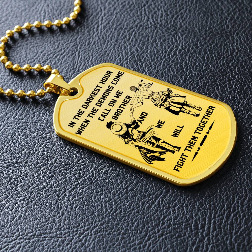 One Piece - Call On Me Brother - Monkey D. Luffy - Roronoa Zoro - One Piece Dog Tag - Military Ball Chain - Luxury Dog Tag