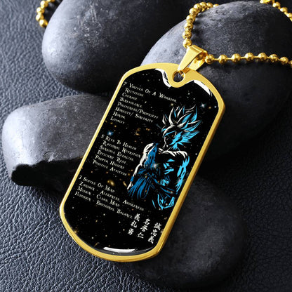 Dragon Ball - 7 5 3 CODE - Goku - Supper Saiyan Blue - Galaxy - Black Dog Tag - Dragon Ball Dog Tag - Military Ball Chain - Luxury Dog Tag