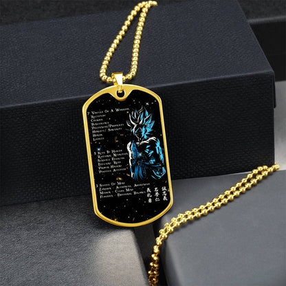 Dragon Ball - 7 5 3 CODE - Goku - Supper Saiyan Blue - Galaxy - Black Dog Tag - Dragon Ball Dog Tag - Military Ball Chain - Luxury Dog Tag