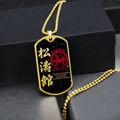 Karate - The Ultimate Aim Of Karate Does Not Lie In Victory Or Defeat - Shotokan Karate - Galaxy - Black Dog Tag - Karate Dog Tag - Military Ball Chain - Luxury Dog Tag