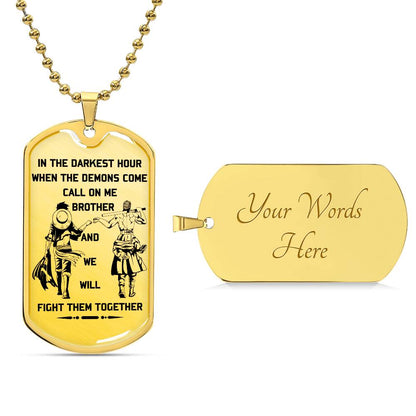 One Piece - Call On Me Brother - Monkey D. Luffy - Roronoa Zoro - One Piece Dog Tag - Military Ball Chain - Luxury Dog Tag