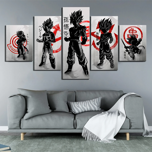 Dragon Ball - 5 Pieces Wall Art - Trunks - Vegeta - Goku - Gohan - Kid Goku - Dragon Ball Poster - Dragon Ball Canvas