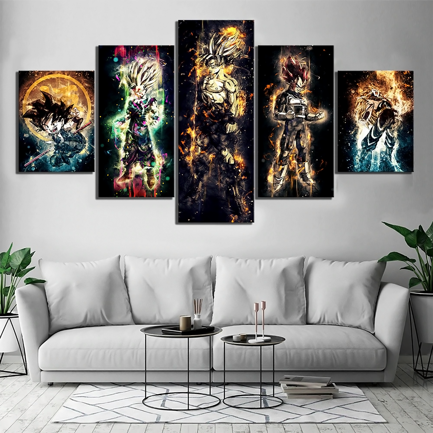 Dragon Ball - 5 Pieces Wall Art - Kid Goku - Gohan - Goku - Vegeta - Vegeto - Dragon Ball Poster - Dragon Ball Canvas