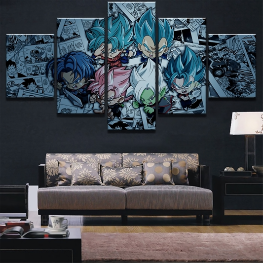Dragon Ball - 5 Pieces Wall Art - Goku - Vegeta - Trunks - Black Goku - Dragon Ball Poster - Dragon Ball Canvas