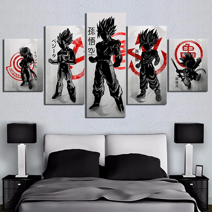 Dragon Ball - 5 Pieces Wall Art - Trunks - Vegeta - Goku - Gohan - Kid Goku - Dragon Ball Poster - Dragon Ball Canvas