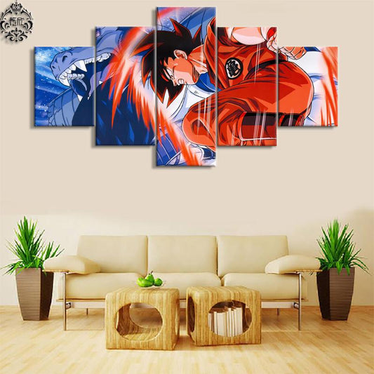 Dragon Ball - 5 Pieces Wall Art - Shenlong - Goku - Super Saiyan God - Dragon Ball Poster - Dragon Ball Canvas
