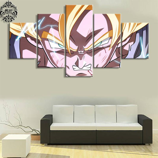 Dragon Ball - 5 Pieces Wall Art - Goku - Super Saiyan - Dragon Ball Poster - Dragon Ball Canvas