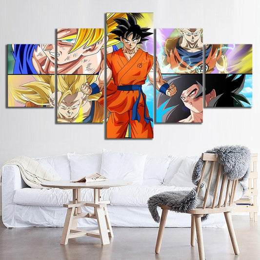 Dragon Ball - 5 Pieces Wall Art - Goku - Super Saiyan - Dragon Ball Poster - Dragon Ball Canvas