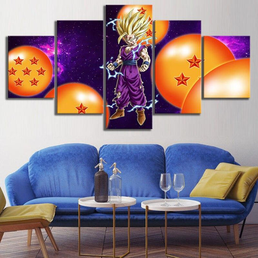 Dragon Ball - 5 Pieces Wall Art - Gohan - Super Saiyan - Dragon Ball Poster - Dragon Ball Canvas