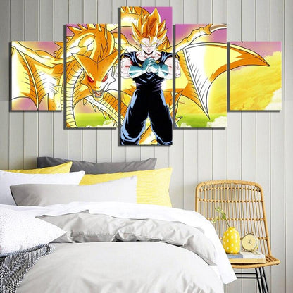 Dragon Ball - 5 Pieces Wall Art - Vegeto - Super Shenlong - Super Saiyan - Dragon Ball Poster - Dragon Ball Canvas