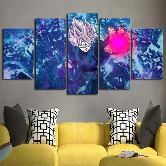 Dragon Ball - 5 Pieces Wall Art - Black Goku - Super Saiyan Rose - Dragon Ball Poster - Dragon Ball Canvas