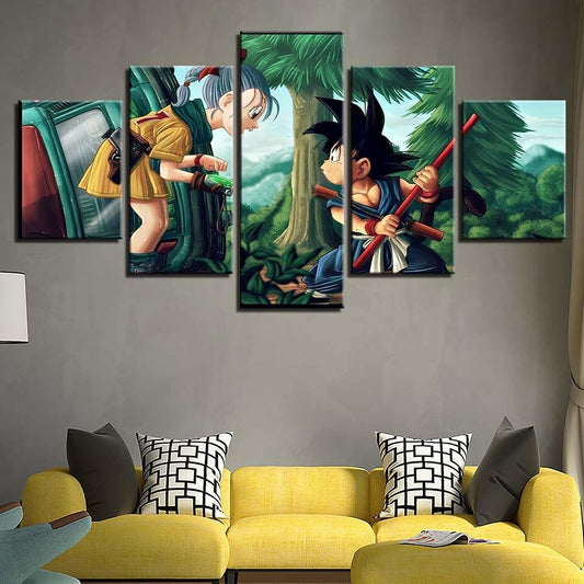 Dragon Ball - 5 Pieces Wall Art - Bulma - Kid Goku - Dragon Ball Poster - Dragon Ball Canvas