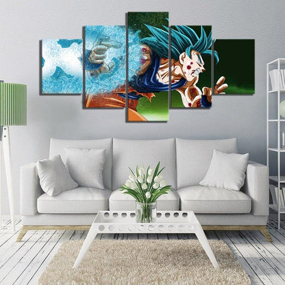 Dragon Ball - 5 Pieces Wall Art - Goku - Super Saiyan Blue - Dragon Ball Poster - Dragon Ball Canvas