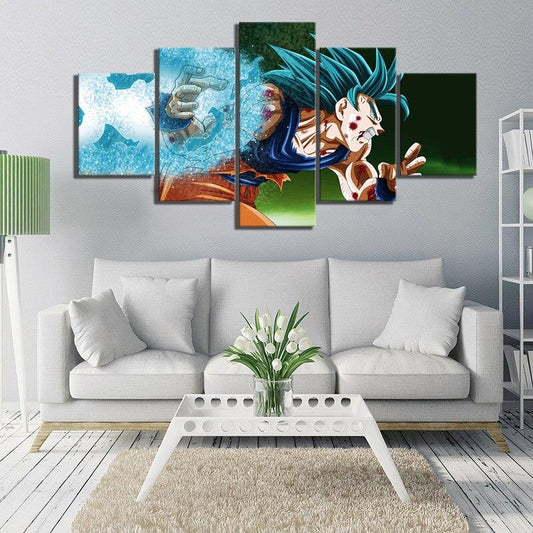 Dragon Ball - 5 Pieces Wall Art - Goku - Super Saiyan Blue - Dragon Ball Poster - Dragon Ball Canvas