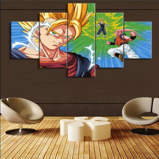 Dragon Ball - 5 Pieces Wall Art - Vegeto - Majin Boo - Super Saiyan Blue - Dragon Ball Poster - Dragon Ball Canvas