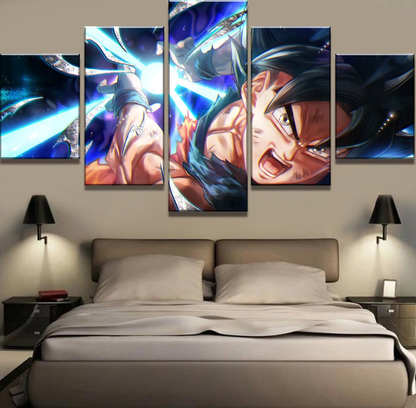 Dragon Ball - 5 Pieces Wall Art - Mastered Ultra Instinct Goku - Kamehameha - Dragon Ball Poster - Dragon Ball Canvas